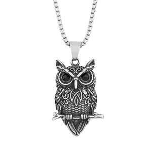 Collar con colgante de acero inoxidable yunnique con forma de búho para hombre, estilo vikingo, joyería con forma de animal, regalo, accesorio de ocio - Product Image 5