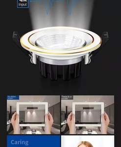 Spots encastrés LED orientables, éclairage de plafond avec réflecteur doré, pour usage commercial, hôtel - Product Image 6