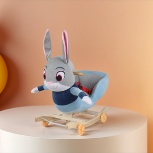 Детские плюшевые игрушки лошадь деревянное колесо детская лошадка-качалка детская игрушка кресло-качалка - Product Image 5