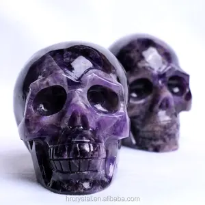 Hot Sale Folk Crafts Hand Carved Dream Amethyst Crystal Skulls Carving For Decoration