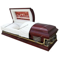 8804 Ataúdes de Madera Americanos de Alta Calidad al por Mayor para Funerales de Adultos, Ataúdes de Madera para Funerales Hechos de Madera de Álamo