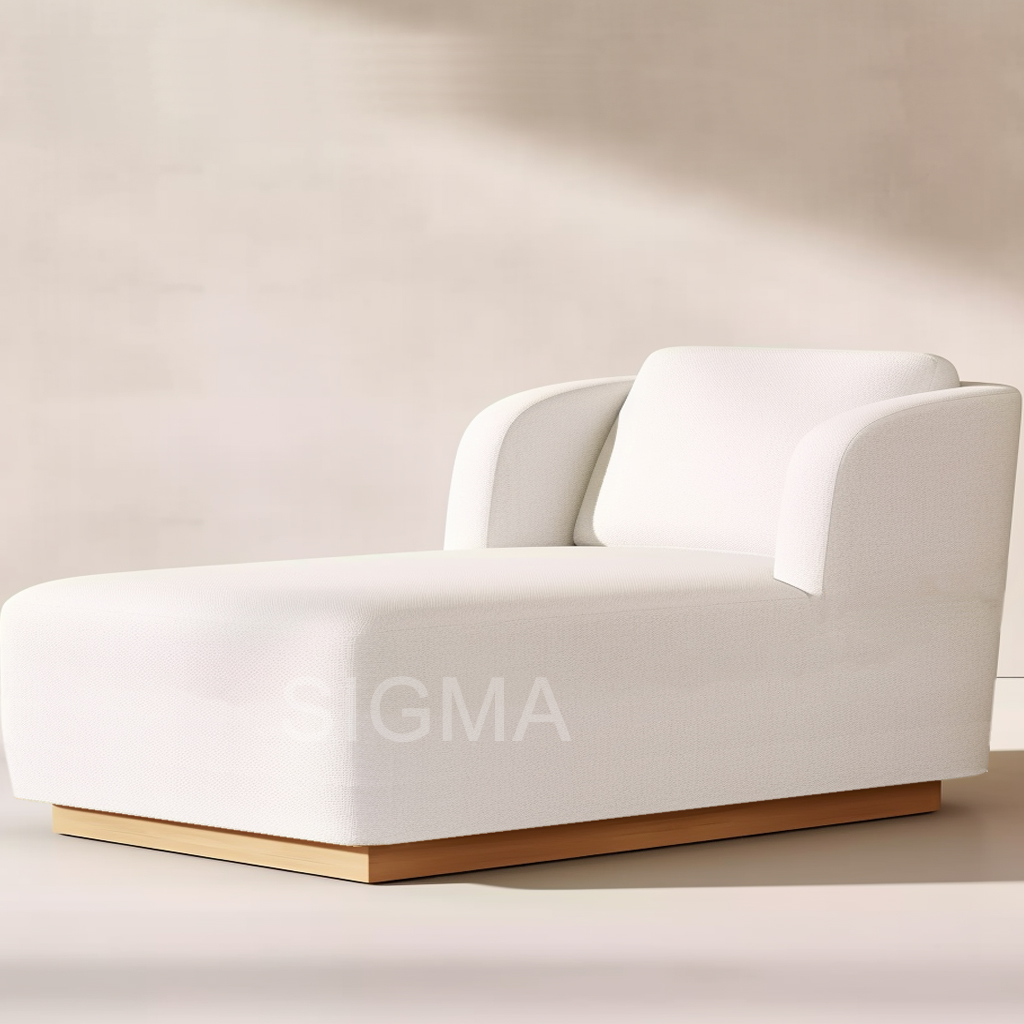 High Quality New Design Simple Outdoor Furniture Teak Wood Leisure Lounger