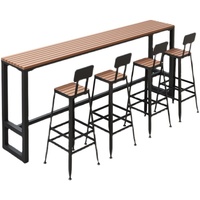 Ensemble de mobilier de bar extérieur en métal pour café, table étroite et chaises, résistant à l'eau et aux UV, pour balcon, usage commercial, design moderne