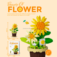 Offre Spéciale : Blocs de Construction Décoratifs en Forme de Plantes – Tournesols en Pot à Petites Particules Compatibles – Jouets DIY – Cadeau de Saint-Valentin