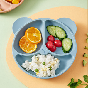 Orsacchiotto di Design in Silicone per alimenti Set di piatti per bambini graziosa piastra di aspirazione per la <span class=keywords><strong>cena</strong></span> dei bambini <span class=keywords><strong>e</strong></span> alimenti per bambini - Product Image 1
