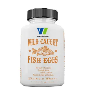 Vahşi yakalanan balık yumurtaları bütün gıda kaynağı yumuşak jel kapsüller Omega-3 D K2 vitaminleri ile dolu beyin kalp doğurganlığı yetişkinleri destekler