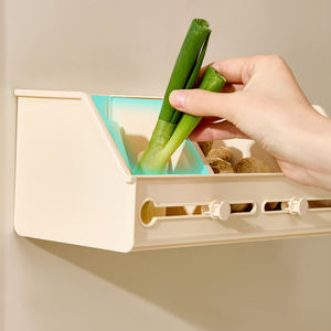 Boîte de rangement pour épices de cuisine, gain de place, <span class=keywords><strong>ventouse</strong></span> murale, organisateur de présentation en plastique, étagère à compartiments en plastique épais - Product Image 1