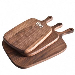 Tabla de Cortar Cuadrada de Nogal Resistente Personalizada con Asa, Pequeña, con Impresión UV, para Pan, Verduras y Queso - Product Image 1
