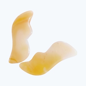 Outil de massage corporel en agate naturelle à 100 %, pierre Gua Sha en agate grise avec logo personnalisé - Product Image 4