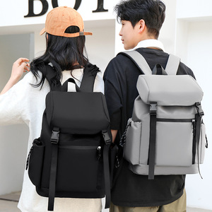 Mochila escolar de gran capacidad con solapa estilo streetwear, mochila de viaje corta para exteriores con tapa, mochila para estudiantes universitarios - Product Image 2