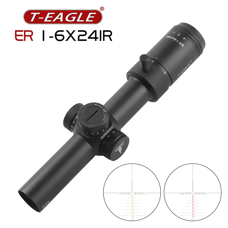 T-EAGLE ER 1-6X24IR耐衝撃性レッドグリーンイルミネーションオプティクスサイトスコープアウトドアおよびスポーツ用の広視野スコープ