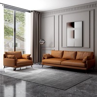 Ensemble de canapés sectionnels 3 places de luxe de haute qualité pour salon, en cuir véritable, design contemporain, mobilier pour villa et atelier
