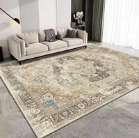 Tapis de style persan en polyester, lavable, antidérapant, à motif floral, pour salon, bureau à domicile et usage commercial