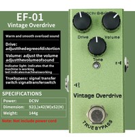 Pédale d'effets pour guitare électrique, vente directe usine, avec fonctions Distortion, Delay/Chorus/Tremolo, contrôle par bouton, modèle professionnel simple