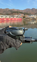 Moulinet de pêche à lancer Pioneer pour droitier, rapport 8,5:1, cadre en alliage d'aluminium, corps en fibre de carbone, pour la pêche en rivière et en ruisseau