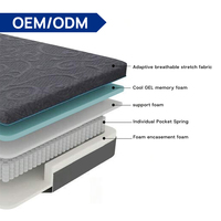 Gel-Memory-Foam Taschenfederkernmatratze Queen-Size 14 Zoll Hybrid-Matratze mit Kühletechnologie für Hotelprojekte