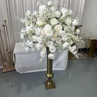 Boule de fleurs artificielles en soie blanche recyclable de haute qualité IFG 70 cm pour la décoration de centre de table de mariage