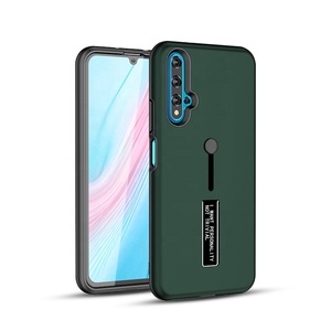 Negocios estilo 2 en 1 híbrido tpu pc caja del teléfono caso de la contraportada para Huawei Nova 5T de metal con soporte - Product Image 1
