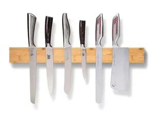 Wholesale Home Bamboo Kitchen Magnetic Knife Holder Magnetic Strips for Living room