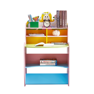 Juego de sillas de mesa de estudio para niños pequeños modernos con estantería para el aprendizaje del dormitorio con un diseño de madera para niños y bebés - Product Image 6