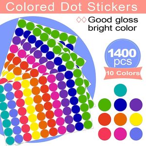 Toptan yuvarlak renk kodlama nokta etiketleri duvar Sticker ev dekorasyon ofis sınıf için renkli nokta çıkartmalar - Product Image 3