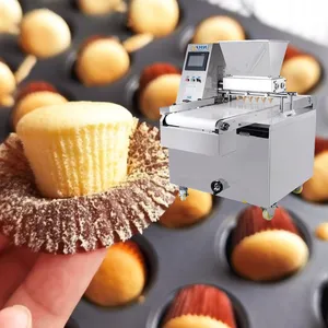 Toptan tasarruf işgücü maliyeti tam otomatik kek yapma makinesi iki memeleri ile çerez depositor makinesi