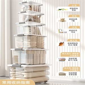 Transparent Storage <b>Box</b> Rectangle Stacking <b>Plastic</b> Container For Clothes Toys Snacks Home Organization - Product Image 2