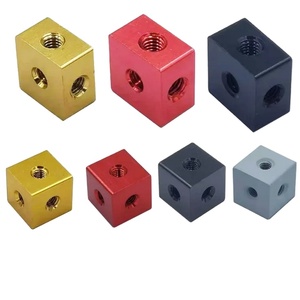 M3 M4 M5 M6 Acrylic chủ đề nhôm sáu mặt khối Nut tấm ốc vít Acrylic liên kết khối kim loại hồ sơ vuông NUT - Product Image 1