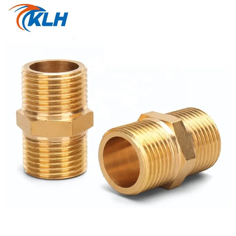 Kdh Brass Pipe Hex Tepel Montage Snelkoppeling Adapter 1/8 1/4 3/8 1/2 3/4 1 Bsp Naar Buitendraad water Olie Gas Connector