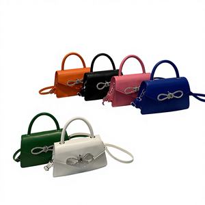 Bolsos de Mano de PU con Lazo para Mujer, Moda 2024, con Cadenas, Correa Individual, Cierre de Cremallera, para Verano/Invierno - Product Image 1