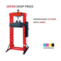 Presse hydraulique d'atelier de 20 tonnes avec manomètre pour la réparation automobile, le redressage des métaux en garage