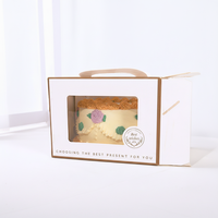Boîte à emporter pour pâtisserie, gâteau, dessert, boîte à roulettes, boîte à poignée, emballage en carton alimentaire de qualité alimentaire, matériaux recyclés, Noël