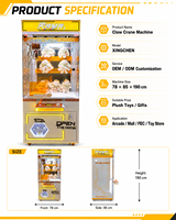 Machine à griffes avec logo personnalisé, style moderne, machine de jeu d'arcade à monnayeur pour peluches, pour parcs d'attractions et centres commerciaux