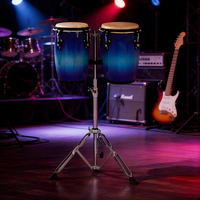 Professional Mini Conga Drum Set with Heavy Duty Stand Hand Percussion Latin Bongo Drums for Adults Kids Beginners