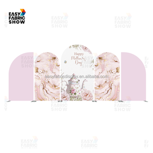 Viraler Instagram-Stil Bogenförmiger Hintergrund Rosa Schloss 3-teiliger Faltbarer Hintergrund für Mädchen-Geburtstagsfeier-Dekoration - Product Image 2