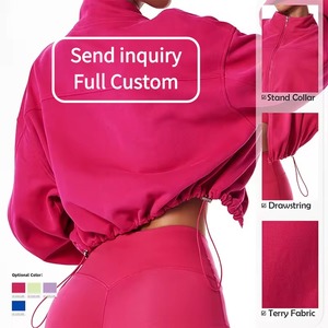Set Yoga da Donna Invernale 2024 All'Ingrosso da 4 Pezzi con Logo Personalizzato, Completo Sportivo Traspirante e Antivento con Reggiseno a Manica Corta e Leggings - Product Image 2