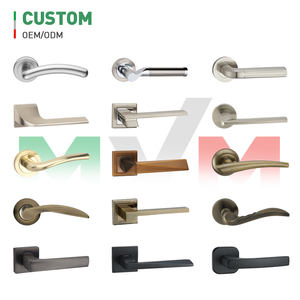 للبيع بالجملة رافعة داخلية منزلية بتصميم حديث مقابض أبواب خشبية من الفولاذ المقاوم للصدأ والنحاس العتيق منفصلة للأبواب - Product Image 1