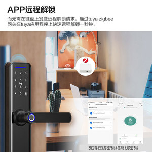 Tuya Smart Door Lock With Fingerprint And Password Control Via Tuya App Zigbee Home Security - Product Image 3