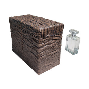 Boîte de rangement en cuir imitation écorce personnalisée de luxe monter et descendre emballage de parfum en bois boîtes de cadeau à bijoux en bois - Product Image 5