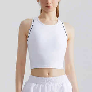 Débardeur court sans coutures pour femme, marque personnalisée, avec coussinets intégrés, soutien-gorge de sport rembourré pour yoga, course à pied et gym - Product Image 2