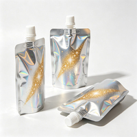 Private Label Kosmetikverpackungsbeutel Aluminiumfolie Mylar Standbeutel Wiederverschließbar Geruchsdicht für Lidschatten Ausgießbeutel