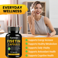 Ausreson – Capsules d'extrait de Fisetin et de Quercétine à marque privée – Compléments Énergétiques Antioxydants Végétaliens Naturels – Capsules de Fisetin Liposomales