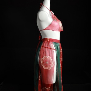 Conjunto de Pijama Hanfu Estilo Antiguo Lemon Story para Mujer, Traje de Danza del Vientre de Chifón con Diseño de Fénix Rojo, Ropa de Actuación para Adultos - Product Image 2