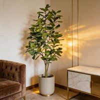 Vente flash : Grand arbre artificiel ficus lyrata de 265 cm, de qualité supérieure, durable, décoration d'intérieur, plante verte artificielle, bonsaï