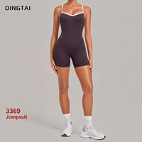 Combinaison de yoga Dingtai Color Block à dos croisé, une pièce, sans manches, grande taille, extensible dans quatre directions, légère, en nylon et élasthanne, séchage rapide
