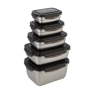 Round Korean Stainless Steel Food Container