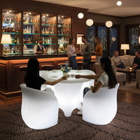 Ensemble de meubles lumineux RGB à changement de couleur, chaise et table en PE pour fêtes, discothèques, terrasses extérieures
