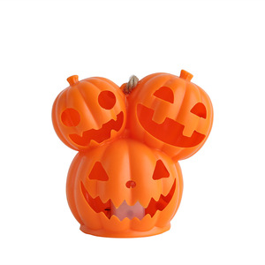 Wholesale Halloween Triple Heads <strong>Pumpkin</strong> LED Light Lamp <strong>Spooky</strong> <strong>Face</strong> Tabletop Ornament for Indoor Outdoor Halloween Decoration - Product Image 5