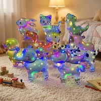 Jouet lumineux LED à roulettes, design animal de dessin animé, pour événements extérieurs et fêtes d'enfants, idéal pour les anniversaires et Noël
