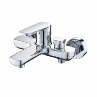 Ensemble de robinetterie de douche moderne en laiton chromé, vente en gros d'usine, mitigeur à levier unique, double fonction, avec cartouche céramique, jet de massage et pluie